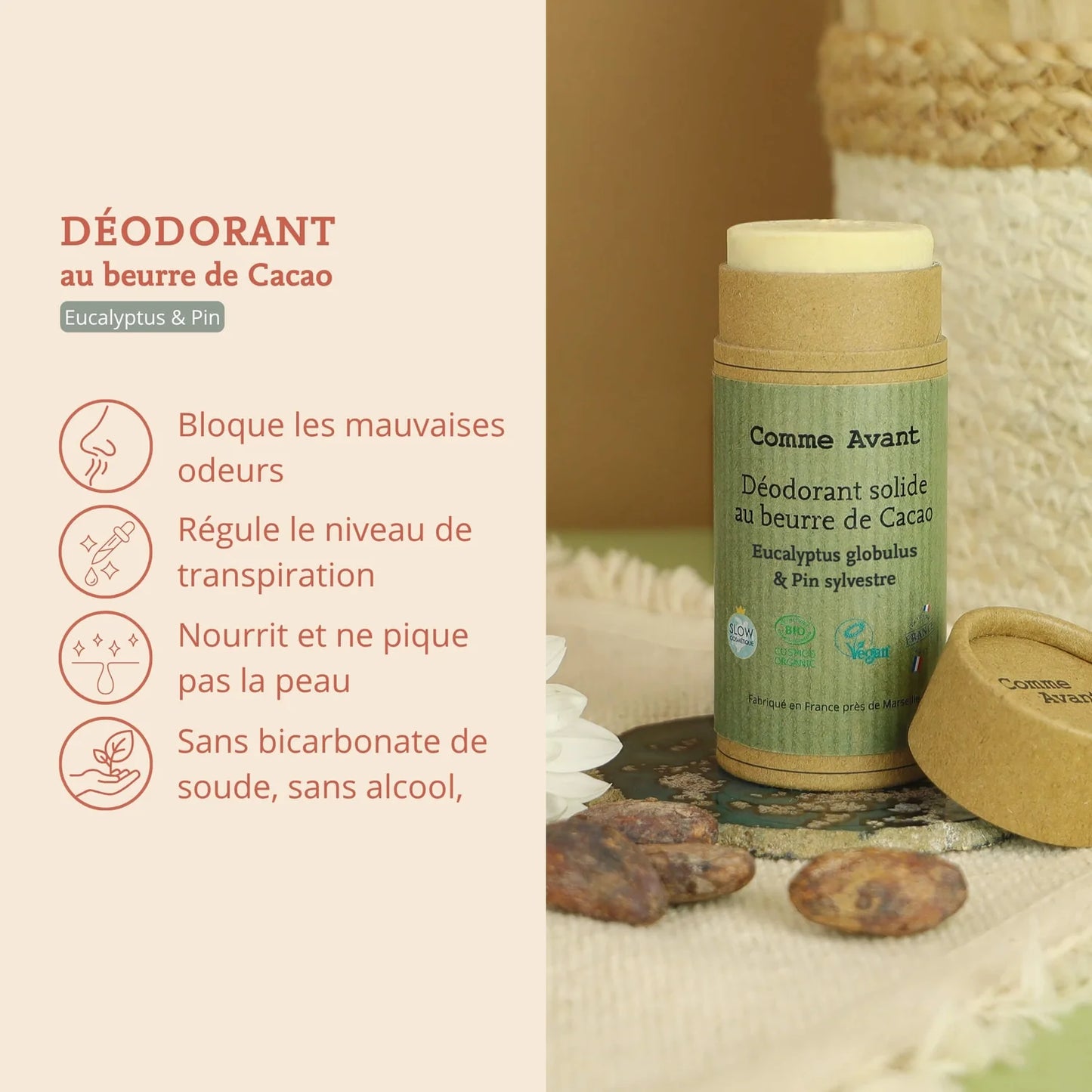 Déodorant solide eucalyptus pin sylvestre Comme avant