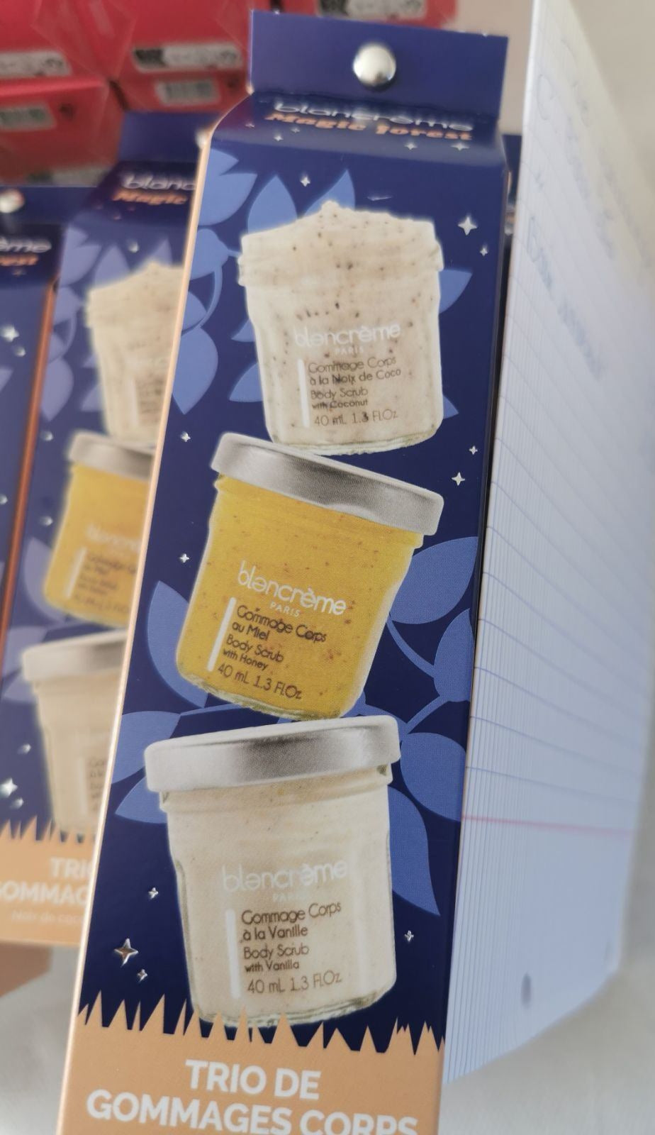 Trio de gommage Vanille ,Miel et Coco