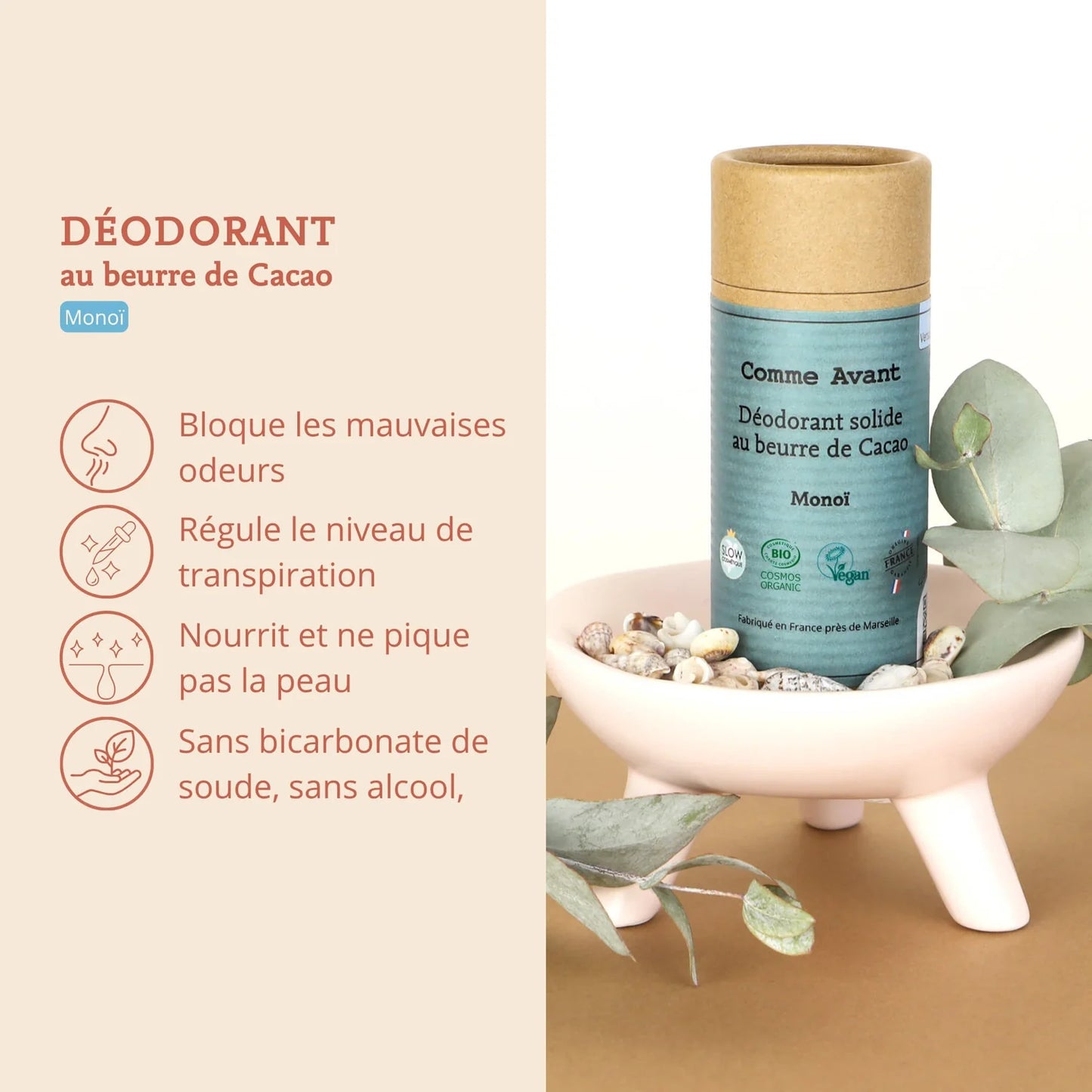 Déodorant solide au Monoi Comme avant